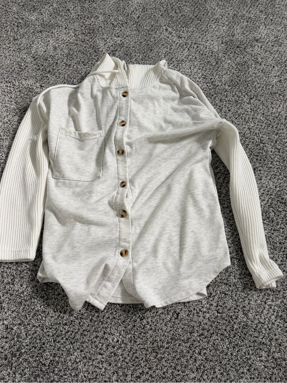 Cream Button-Up Knit Top